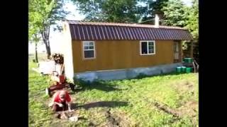 12x32 Lofted Shed Conversion to Tiny House  Part 2  Windows [upl. by Nosnibor]