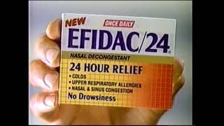 EFIDAC 24 Nasal Decongestant 1993 commercial [upl. by Mccreery]