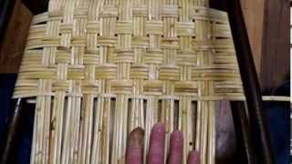 How to Weave Wide Binding Cane in the Herringbone Pattern [upl. by Akcinat]