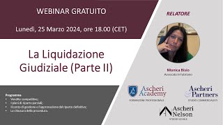 Webinar La liquidazione Giudiziale Parte II [upl. by Yhpos]