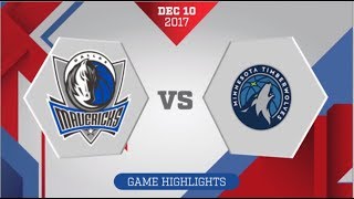 Dallas Mavericks vs Minnesota Timberwolves December 10 2017 [upl. by Dranal383]