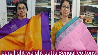 pure light weight pattu handloom sareesBengal cottonssuseelafashionpoint [upl. by Punke]