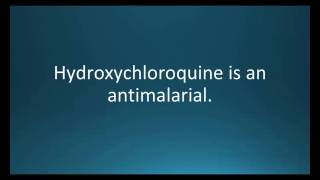 How to pronounce hydroxychloroquine Plaquenil Memorizing Pharmacology Flashcard [upl. by Lessirg]