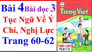 Tiếng Việt Lớp 5 Bài 4  Tục Ngữ Về Ý Chí Nghị Lực  Trang 60  62  Cánh Diều  Bài Đọc 3 [upl. by Ianaj572]