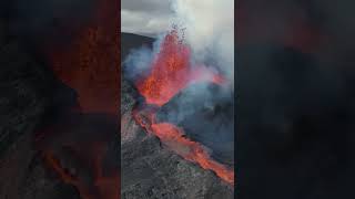 lava volcano eruption krakatoa Iceland live footage for you satisfying lava fire lightening [upl. by Schilit122]