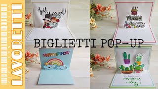 13  Come fare BIGLIETTI AUGURI POP UP  POPUP card tutorial  card making tutorial italiano [upl. by Tonye]