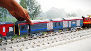 RUNNING PASSENGER AND FREIGT TRAIN ON HO SCALE  MINIATURE MODEL  RAJDHANI EXPRESS  HO SCALE [upl. by Slosberg]