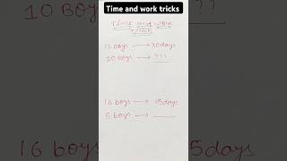 Time and work tricks  Easy tricks for time and work problem [upl. by Airbas187]