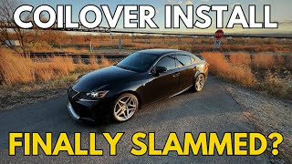 SLAMMED Lexus IS300 Coilover Install and Driving Test RR Racing [upl. by Gnirol]