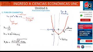 UNIDAD 06  FUNCION CUADRATICA  INTRODUCCION A LA MATEMATICA  FCE  UNC [upl. by Christiane671]