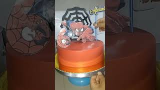 Decoración básica de torta de spiderman tortas tortas [upl. by Abigale]