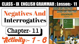 class 9 grammar negatives and interrogatives question answers chapter 11 exercise answer activity16 [upl. by Lois619]