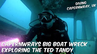 Diving Capernwray UK  Exploring The Ted Tandy The Big Boat Wreck [upl. by Alasdair]