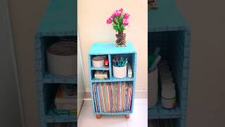 Diy Bookshelf Idea From Cardboard Box diybookshelf diybookstand bookorganizeridea shorts vira [upl. by Orv867]