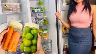 ෆ්‍රිජ් එකෙන් සල්ලි ඉතුරු කරමු 😮 Fridge organization ideas 😍 How To Store vegetables in Fridge [upl. by Enrak]