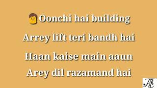 Oonchi Hai Building 20 full karaoke song with female voice and lyrics Judwaa 2 [upl. by Notled]