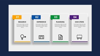 Create 4 Steps Rectangular Infographic Slide in PowerPoint [upl. by Cherise]