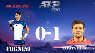 ATP 500 BARCELLONA FABIO FOGNINI VS ZAPATA MIRALLES 01  IL SENSO DI QUESTA SQUALIFICA [upl. by Yung]