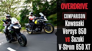 Suzuki VStrom 650 XT vs Kawasaki Versys 650  OVERDRIVE [upl. by Dabbs806]