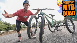 THE INCREDIBLE 4 WHEELED MOUNTAIN BIKE IS BORN  FREERIDE MTB QUAD [upl. by Issirk]