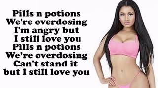 Nicki Minaj Pills N Potions Lyrics On Screen HD [upl. by Elayor]