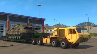 Euro Truck Simulator 2  OSHKOSH HEMTT 8x8  Military Heavy Transport Tank Leopard 1A3 [upl. by Ramas]