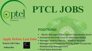 PTCL JOBS  Pakistan Tele Communication Limited Jobs [upl. by Waters]