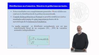 Distribuciones en el muestreo Muestreo de poblaciones normales   UPV [upl. by Anil]