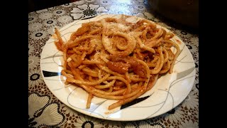 AMATRICIANA DOC o Matriciana La vera ricetta originale di Amatrice con pasta spaghetti o bucatini [upl. by Adnuhs628]