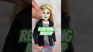 Peeling Off Removable Doll Makeup  Beetlejuice Custom Barbie [upl. by Vivie]