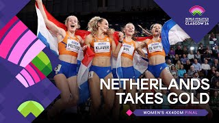 Netherlands reign supreme in 4x400m  World Athletics Indoor Championships Glasgow 24 [upl. by Anilah]