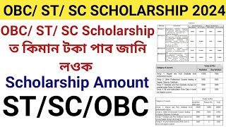 OBC ST SC Scholarship ত কিমান টকা পায় Scholarship Amount of OBC ST SC  NSP Scholarship Amount [upl. by Nakasuji]