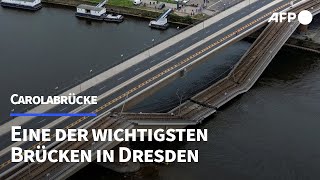 Carolabrücke Eine der wichtigsten Brücken in Dresden  AFP [upl. by Melitta]