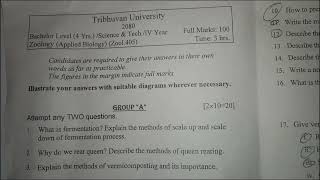 BSC Fourth Year Applied Biology Examination Paper 2024 TU [upl. by Darwen]