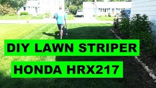 Lawn Striping with DIY Lawn Striping Kit on Honda HRX217 Self Propelled Lawn Mower [upl. by Soph]