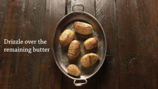 Christmas Recipes from Lidl  Hasselback Potatoes [upl. by Ynnattirb]