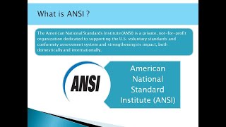 Introduction to ANSI  American National Standards Institute [upl. by Nicol646]