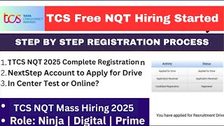 TCS Free NQT 2025 Hiring Started  TCS NQT Registration Process 2025  TCS NQT Form Filling [upl. by Meri]