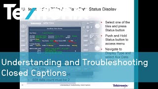 Understanding and Troubleshooting Closed Captions  Tektronix [upl. by Idna]