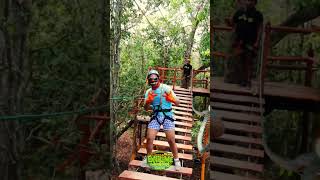 🌿Ready for the hanging bridge 🤩🤙 extremeadventuringcancun cancun2024 [upl. by Landers]