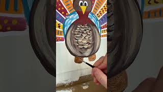 clip Painting turkey face details 🎨🦃 turkeyday thanksgiving2024 acrylicpainting tutorial [upl. by Zahara]