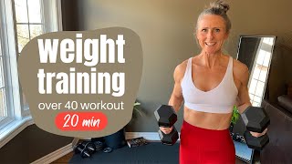 WEIGHT TRAINING at home workout over 40 20min FB14 [upl. by Tenner988]