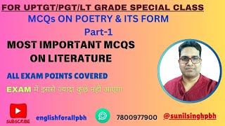 Most Important MCQs ON Poetry amp Its Form UPTGT UPPGTTrendingVideosenglishlanguage [upl. by Sandro]