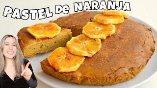 BIZCOCHO DE NARANJA VEGANO SIN GLUTEN sin azúcar refinado Tan solo 1 batidora y 6 ingredientes [upl. by Ainslie]