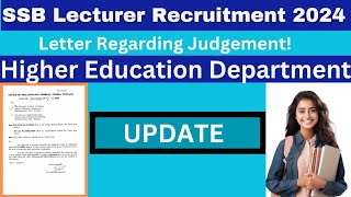 ODISHA GOVT HED II SSB LECTURER RECRUITMENT UPDATE II LETTER REGARDING JUDGEMENT ssblecturer [upl. by Tess]