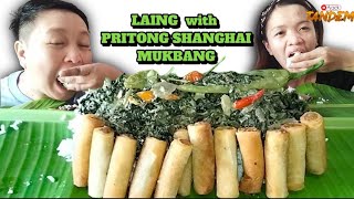 Laing with Pritong Shanghai Mukbang Pinoy Food Mukbang AJACK IN TANDEM mukbang laing viral asmr [upl. by Fini]