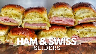 Ham And Cheese Sliders In The Oven Recipe  Super Bowl Appetizers Recipes [upl. by Airottiv]