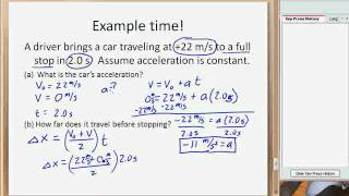 1D kinematics examples [upl. by Nylhtac898]