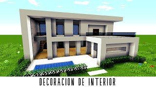 ✔ Como DECORAR INTERIOR de una CASA MODERNA en Minecraft [upl. by Langham]