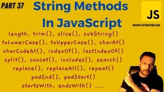 37  Most Important String Methods In JavaScript [upl. by Selimah]